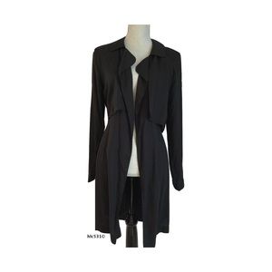 Cloth & Stone Black Draped Chambray Trench